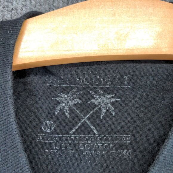 Riot Society Mens Apple Rainbow T-Shirt Black Medium Embroidered Logo - Picture 9 of 12